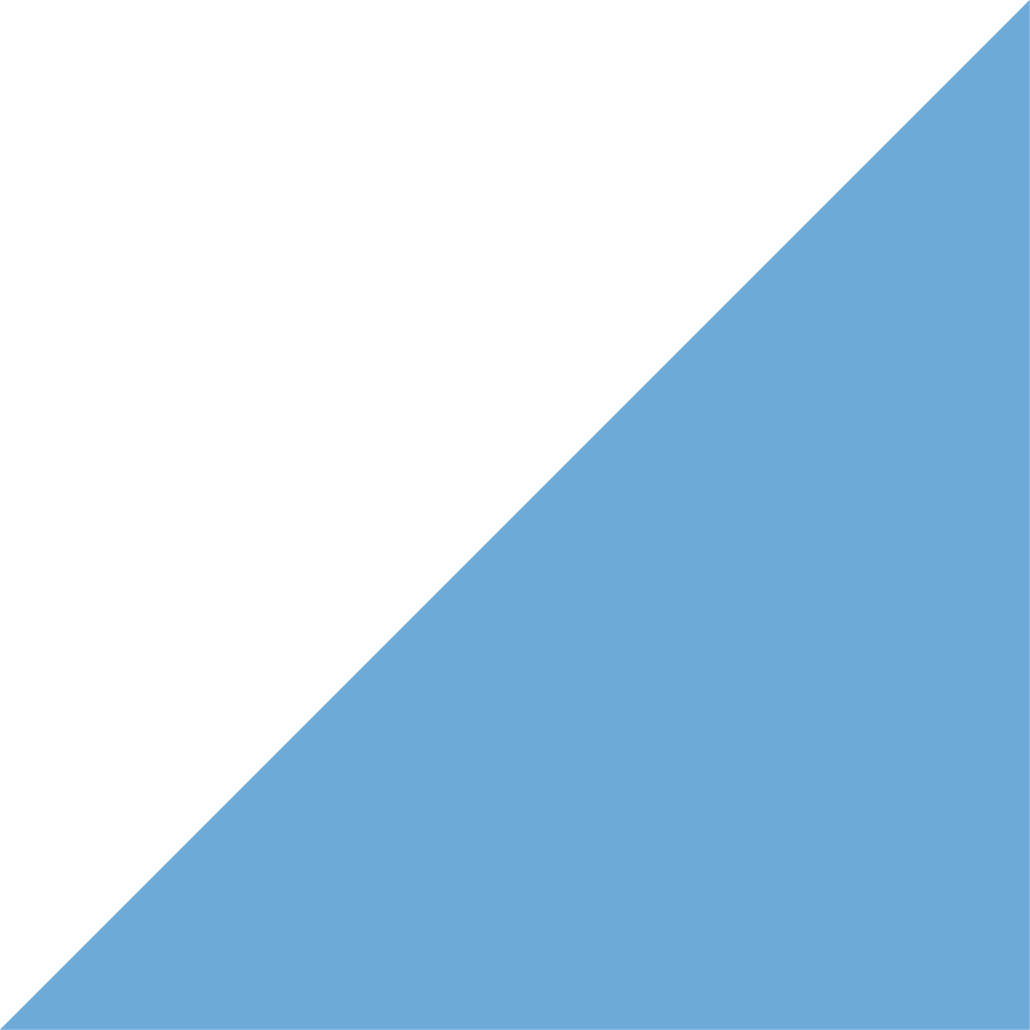 blue triangle in bottom right corner